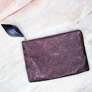 Anya Hindmarch Purple Metallic Wristlet Clutch